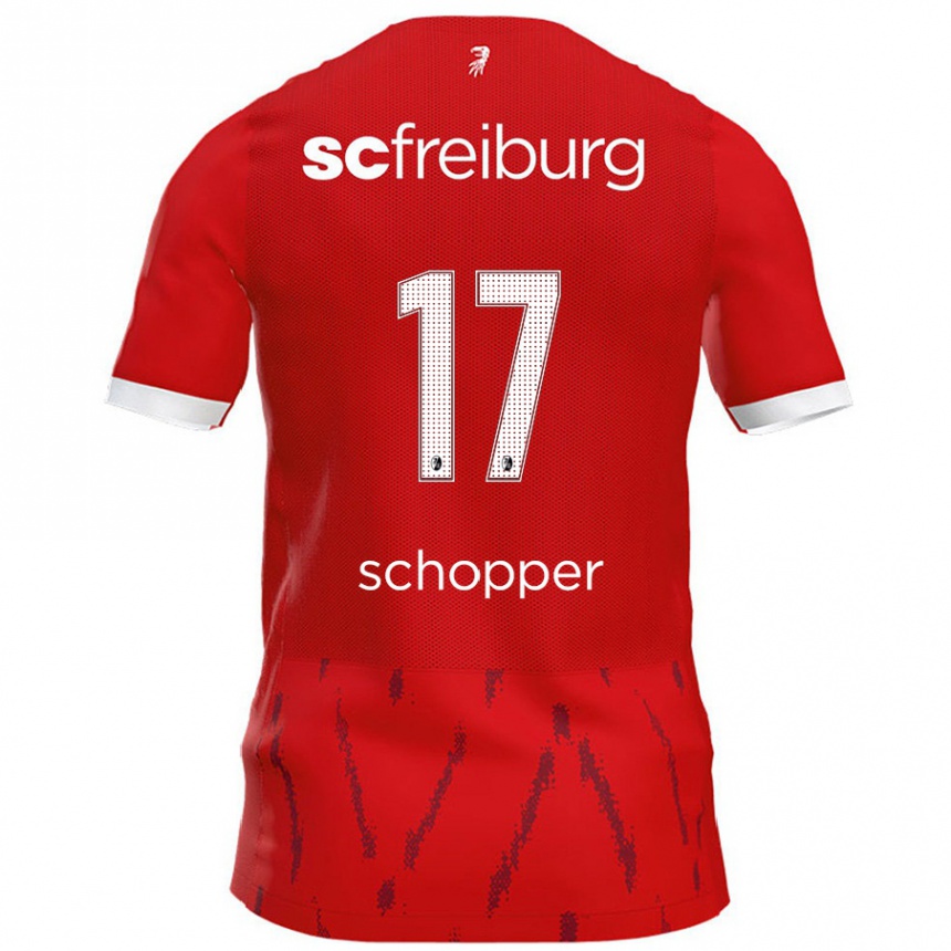 Kids Football David Schopper #17 Red Home Jersey 2024/25 T-Shirt Australia