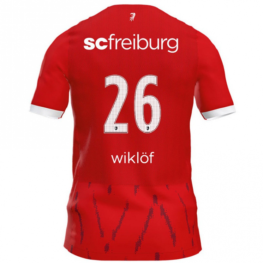 Kids Football Oscar Wiklöf #26 Red Home Jersey 2024/25 T-Shirt Australia