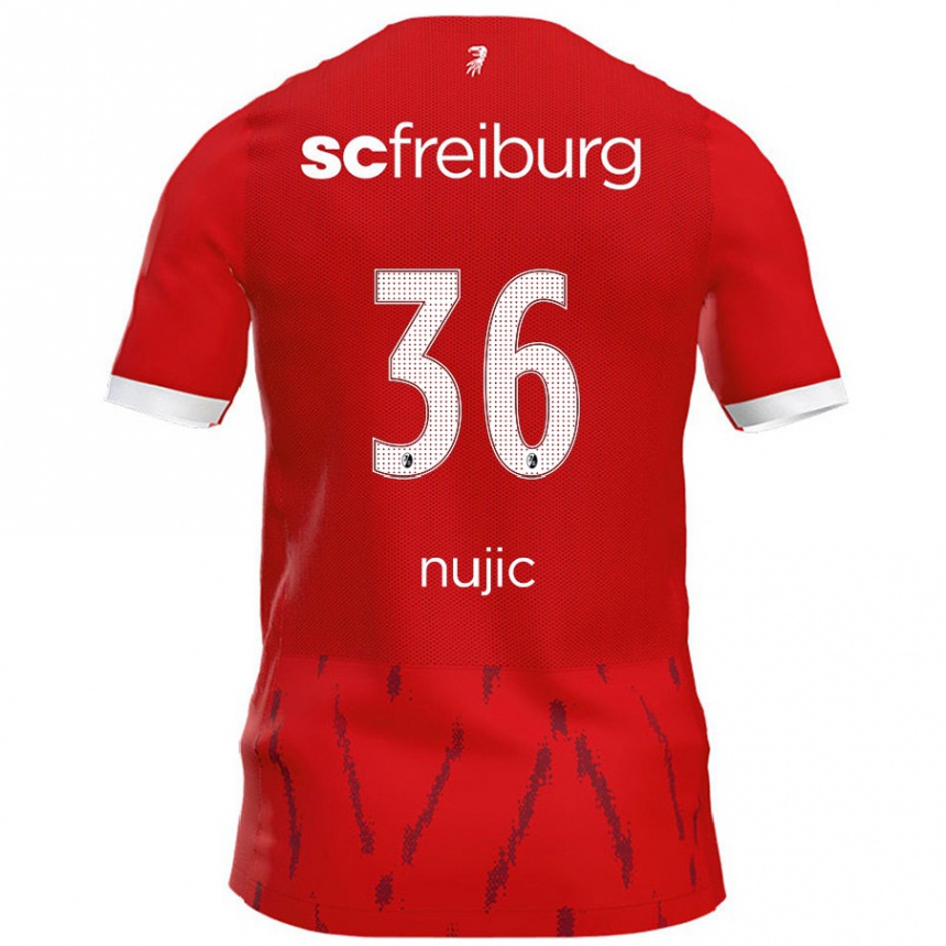 Kids Football Luka Nujic #36 Red Home Jersey 2024/25 T-Shirt Australia