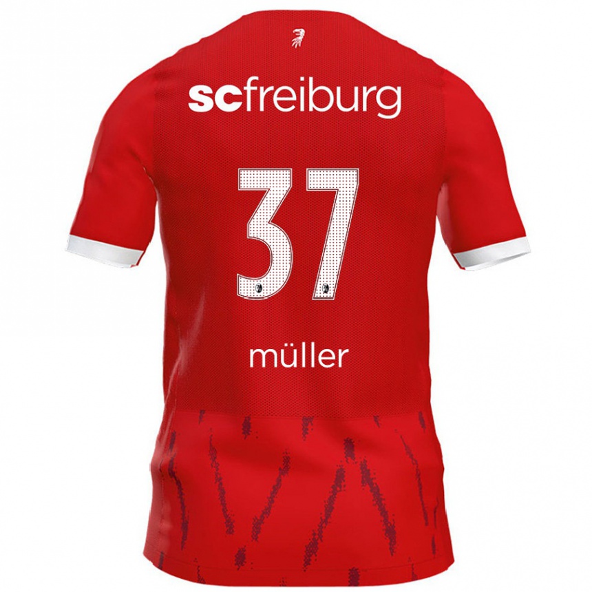 Kids Football Ruben Müller #37 Red Home Jersey 2024/25 T-Shirt Australia