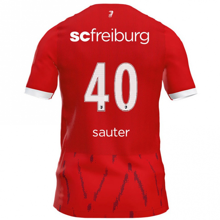 Kids Football Niklas Sauter #40 Red Home Jersey 2024/25 T-Shirt Australia