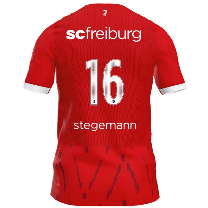 Kids Football Greta Stegemann #16 Red Home Jersey 2024/25 T-Shirt Australia