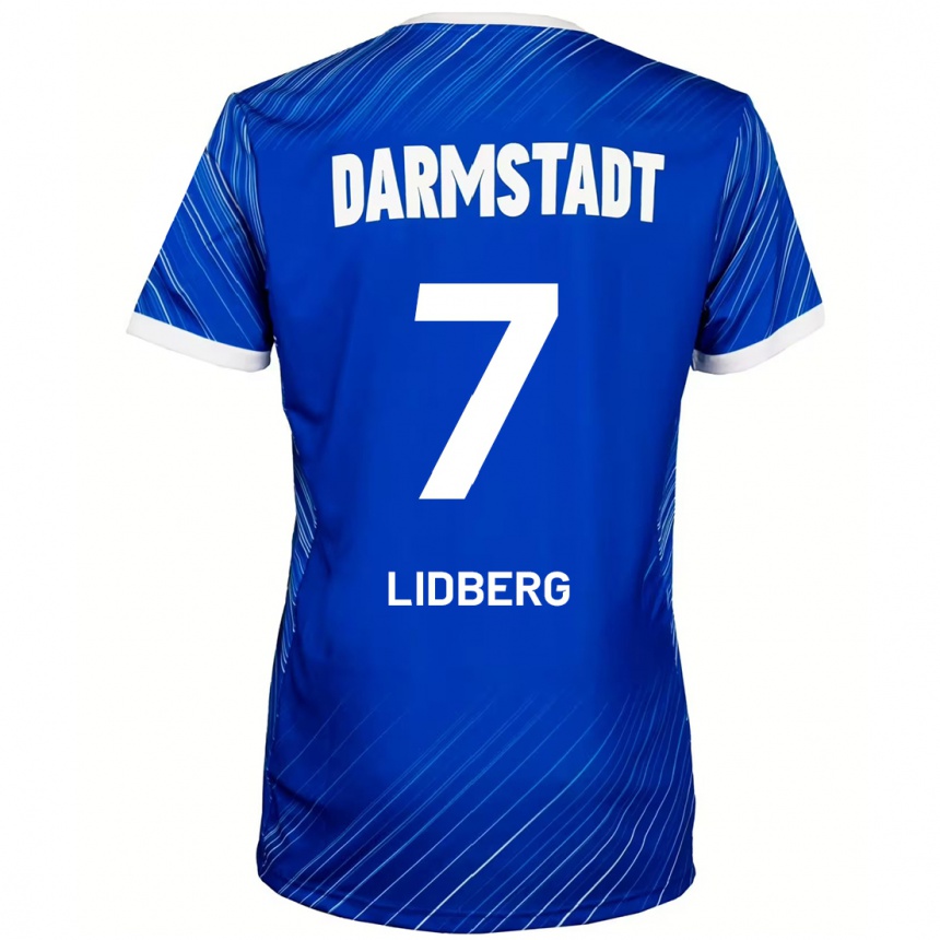 Kids Football Isac Lidberg #7 Blue White Home Jersey 2024/25 T-Shirt Australia