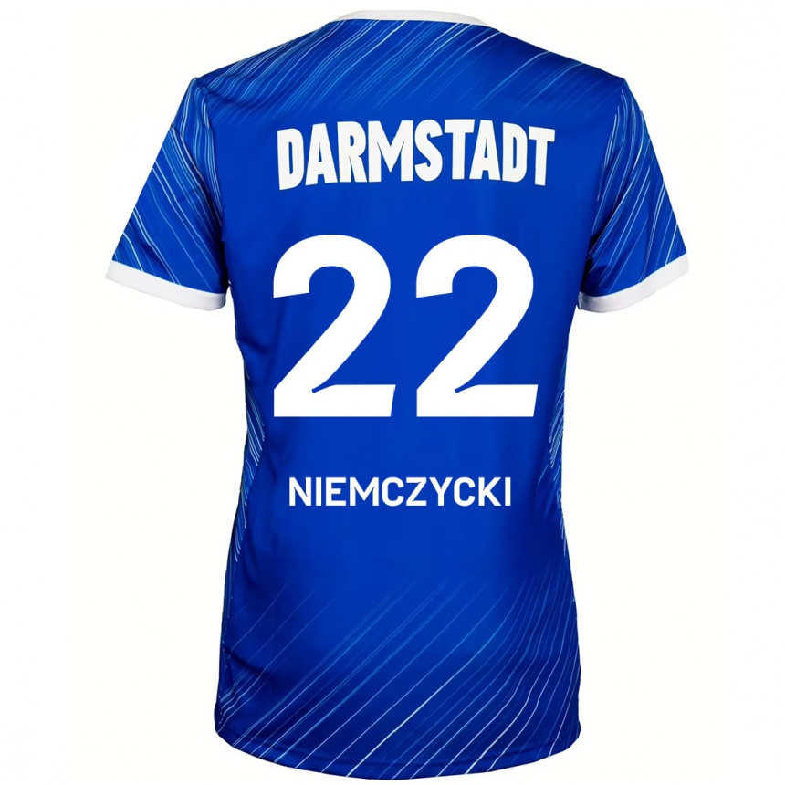 Kids Football Karol Niemczycki #22 Blue White Home Jersey 2024/25 T-Shirt Australia