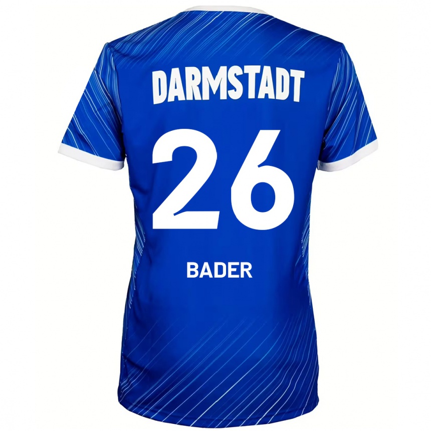 Kids Football Matthias Bader #26 Blue White Home Jersey 2024/25 T-Shirt Australia