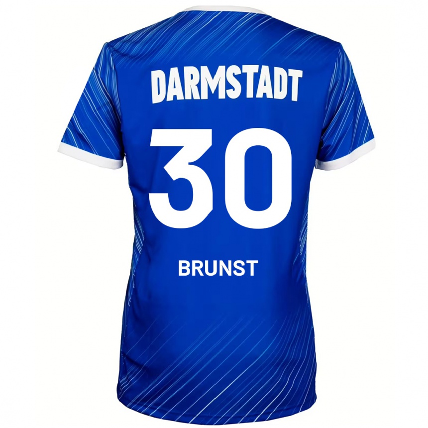 Kids Football Alexander Brunst #30 Blue White Home Jersey 2024/25 T-Shirt Australia