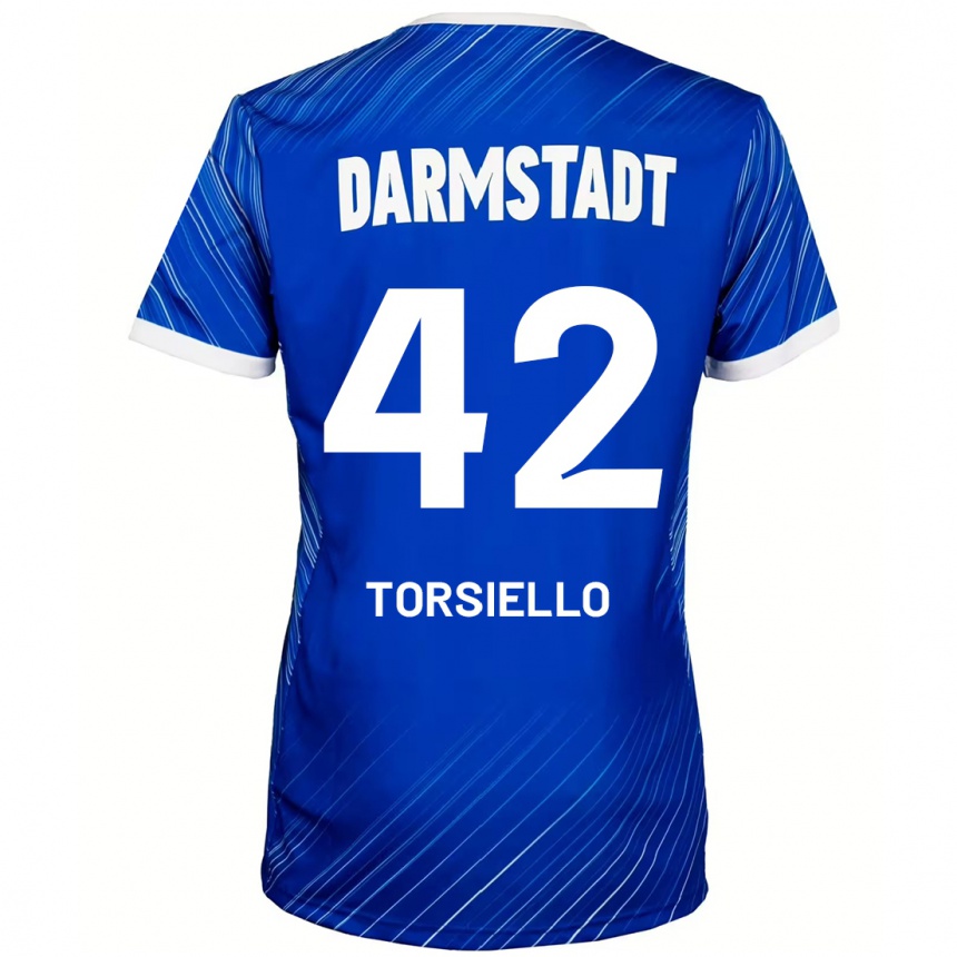 Kids Football Fabio Torsiello #42 Blue White Home Jersey 2024/25 T-Shirt Australia