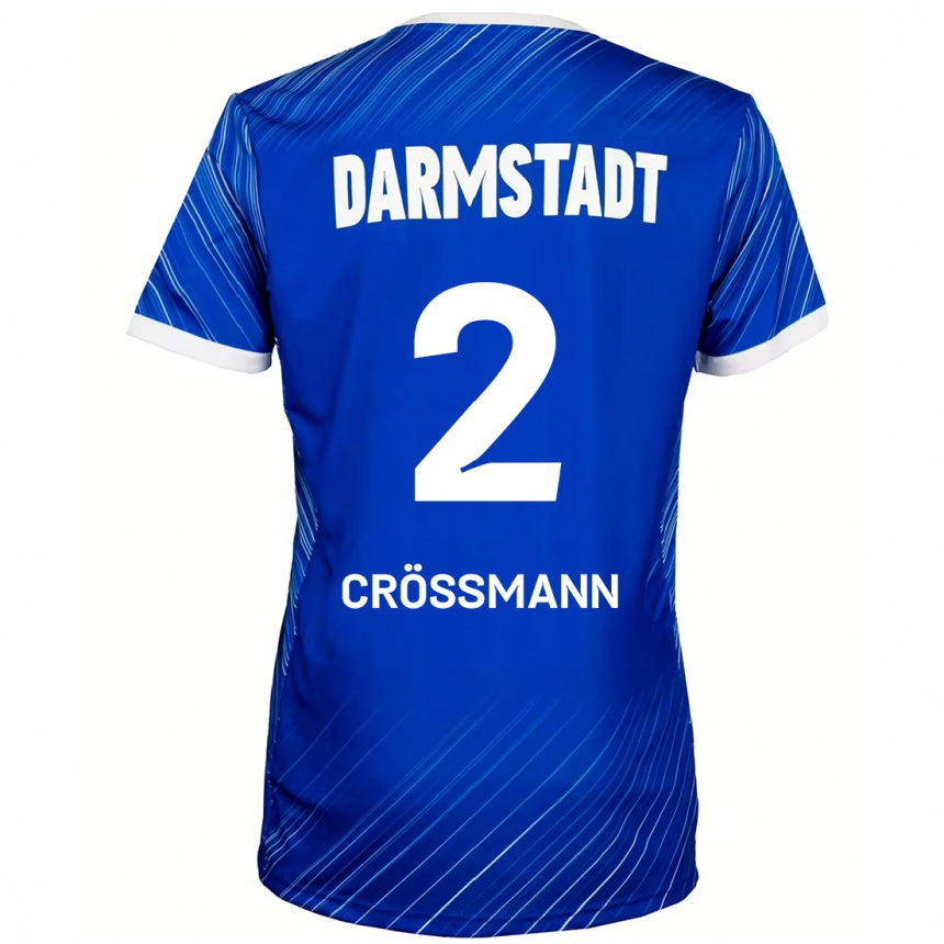 Kids Football Elias Crößmann #2 Blue White Home Jersey 2024/25 T-Shirt Australia