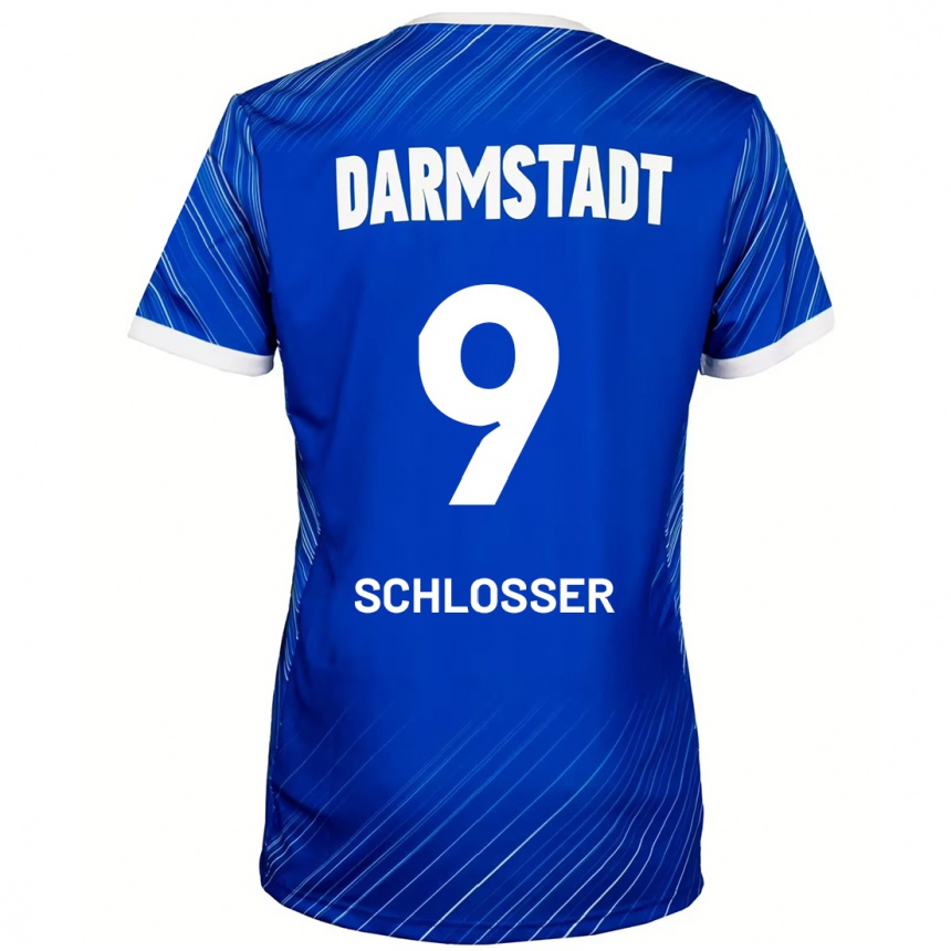 Kids Football Mika Schlosser #9 Blue White Home Jersey 2024/25 T-Shirt Australia