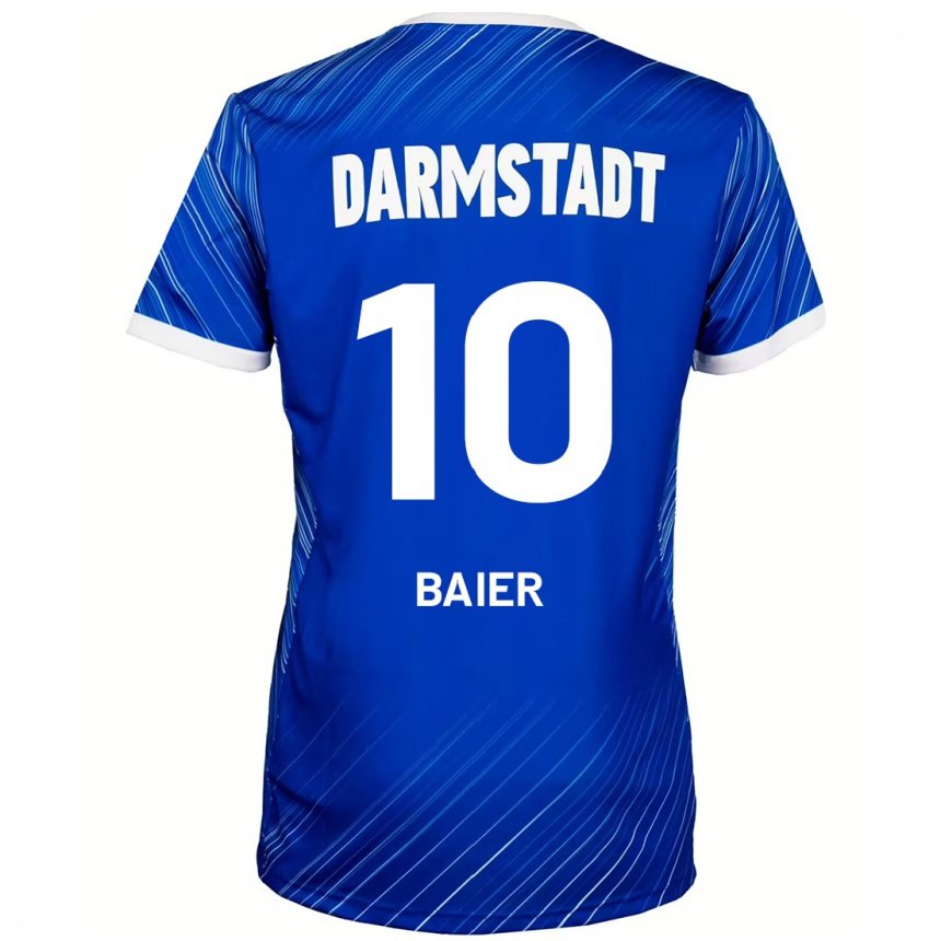 Kids Football Nico Baier #10 Blue White Home Jersey 2024/25 T-Shirt Australia