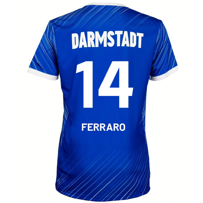 Kids Football Enzo Ferraro #14 Blue White Home Jersey 2024/25 T-Shirt Australia