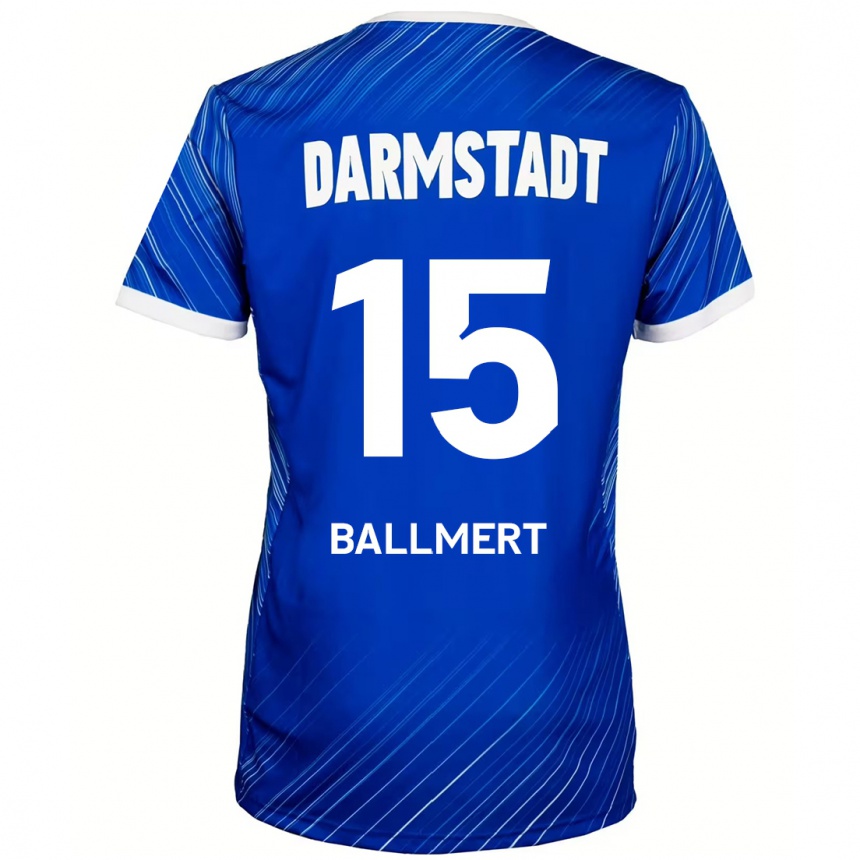 Kids Football Markus Ballmert #15 Blue White Home Jersey 2024/25 T-Shirt Australia