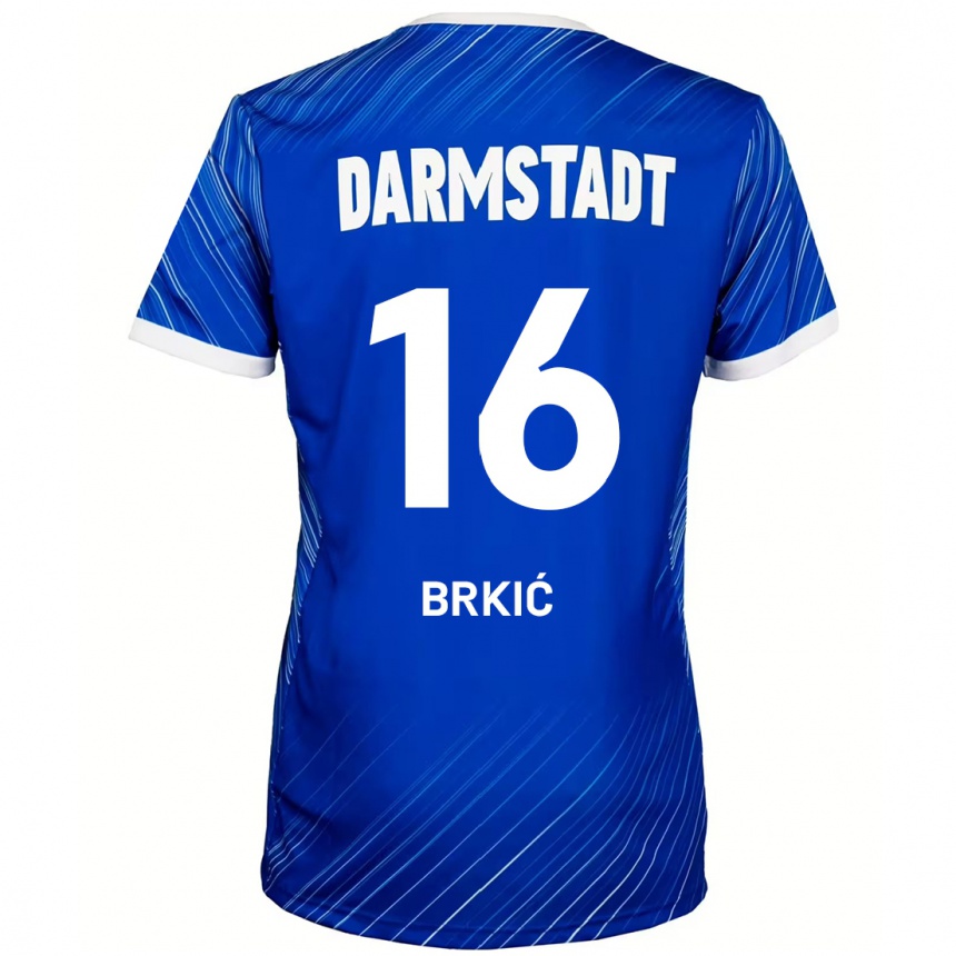 Kids Football Amar Brkić #16 Blue White Home Jersey 2024/25 T-Shirt Australia