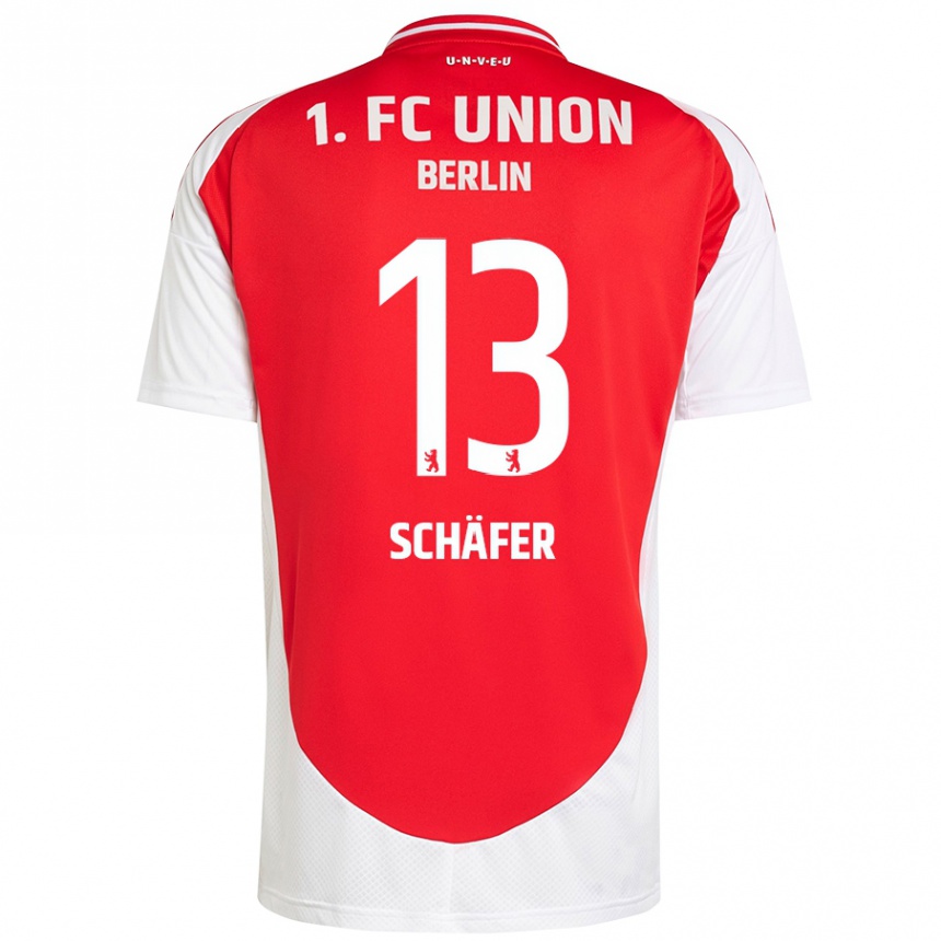 Kids Football András Schäfer #13 Red White Home Jersey 2024/25 T-Shirt Australia