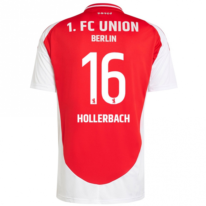 Kids Football Benedict Hollerbach #16 Red White Home Jersey 2024/25 T-Shirt Australia