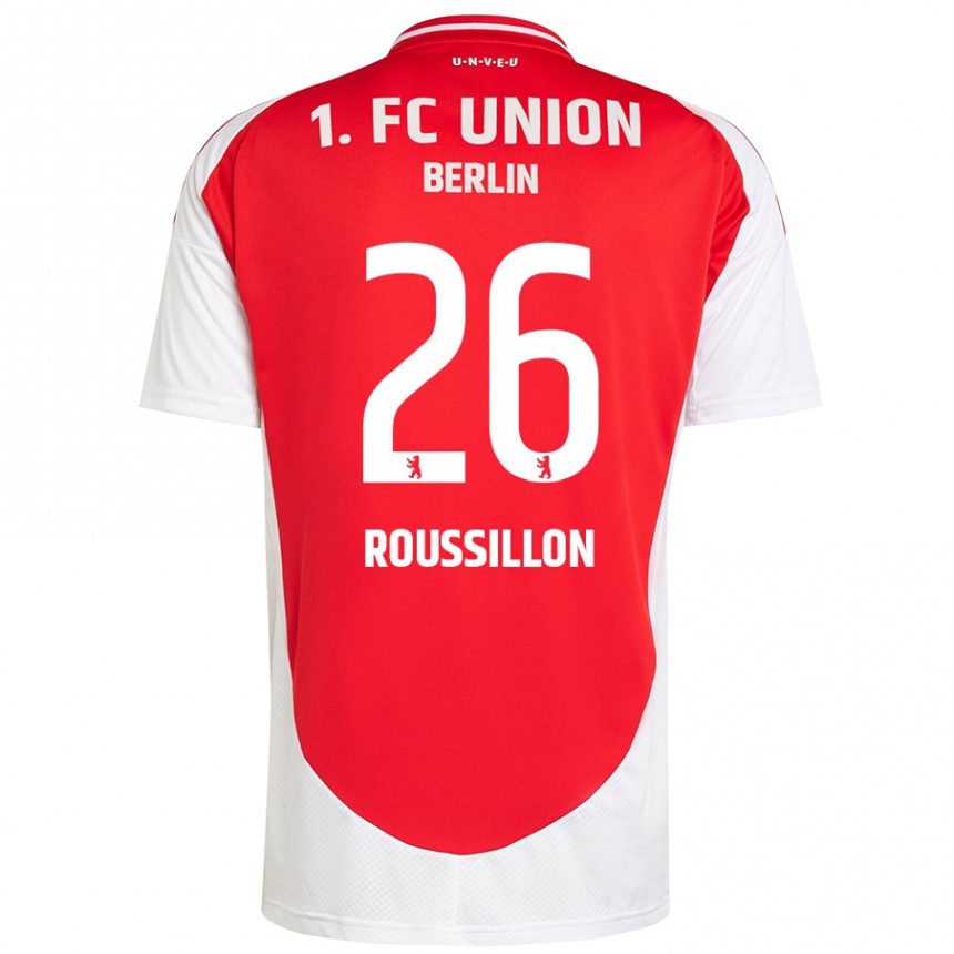 Kids Football Jérôme Roussillon #26 Red White Home Jersey 2024/25 T-Shirt Australia