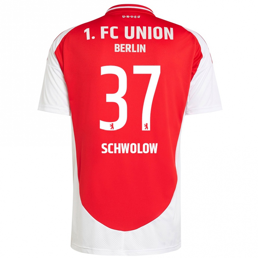 Kids Football Alexander Schwolow #37 Red White Home Jersey 2024/25 T-Shirt Australia