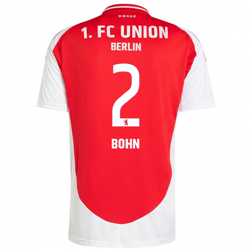 Kids Football Oskar Bohn #2 Red White Home Jersey 2024/25 T-Shirt Australia