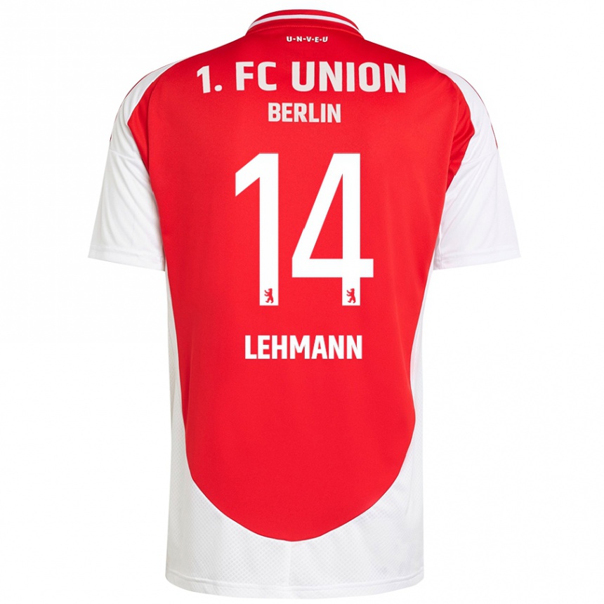 Kids Football Noah Lehmann #14 Red White Home Jersey 2024/25 T-Shirt Australia