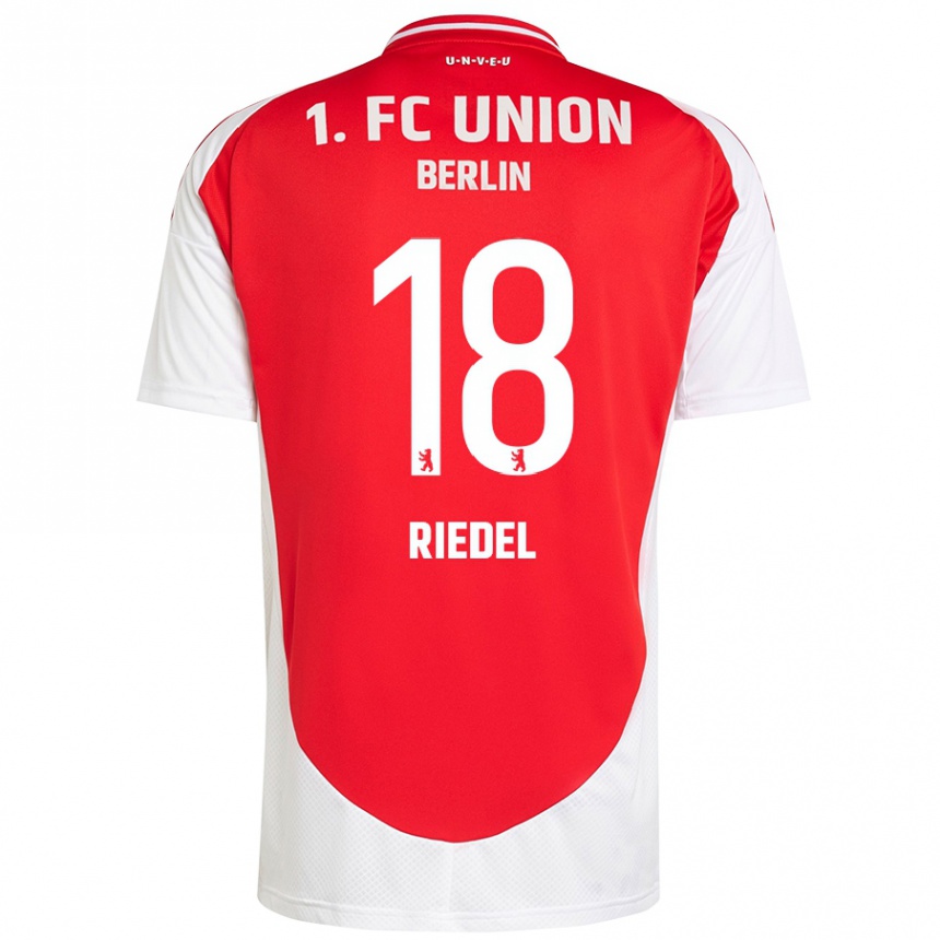 Kids Football Aaron Riedel #18 Red White Home Jersey 2024/25 T-Shirt Australia