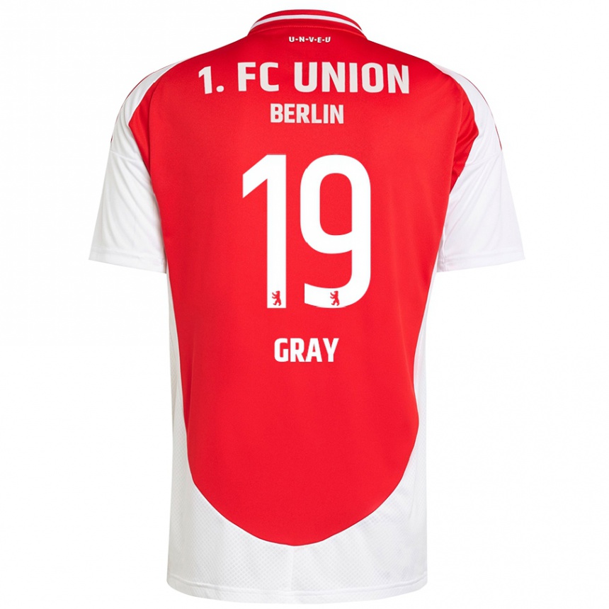 Kids Football Mekhi Gray #19 Red White Home Jersey 2024/25 T-Shirt Australia