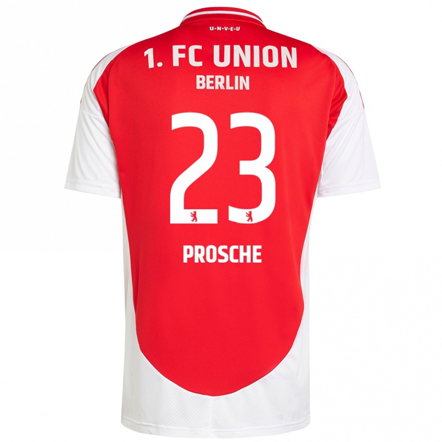 Kids Football Leon Prosche #23 Red White Home Jersey 2024/25 T-Shirt Australia