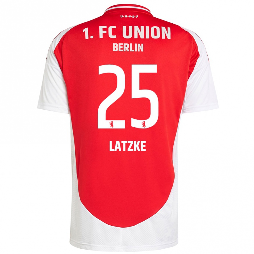 Kids Football Jannes Latzke #25 Red White Home Jersey 2024/25 T-Shirt Australia