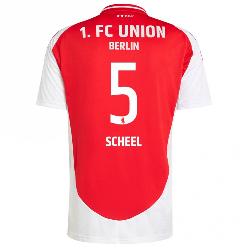 Kids Football Luca Scheel #5 Red White Home Jersey 2024/25 T-Shirt Australia