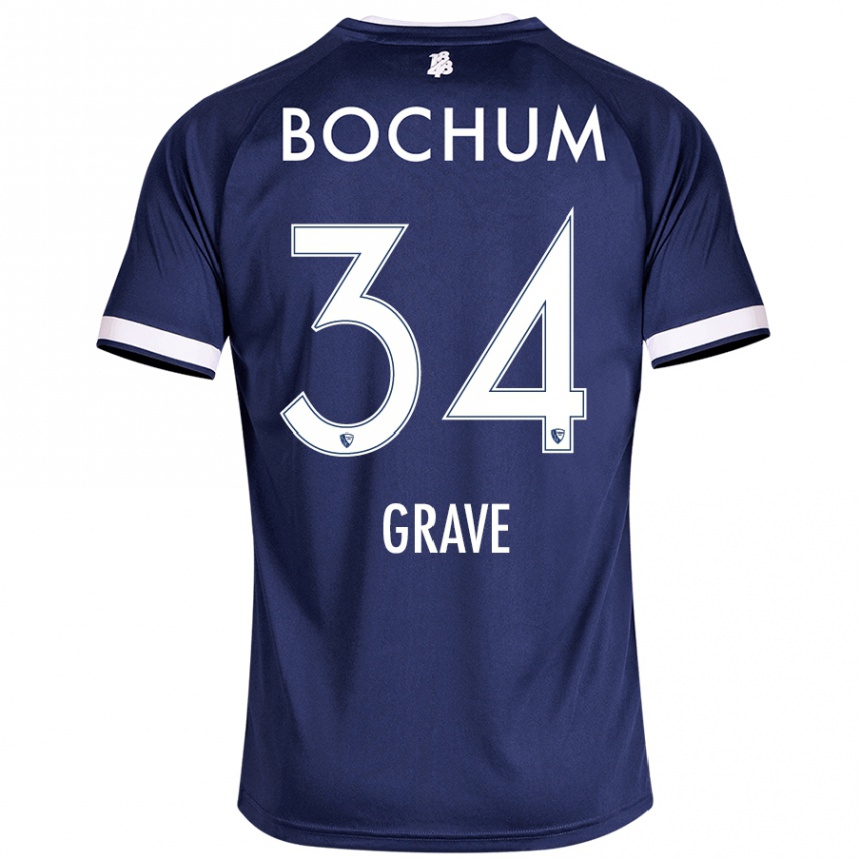 Kids Football Paul Grave #34 Dark Blue Home Jersey 2024/25 T-Shirt Australia