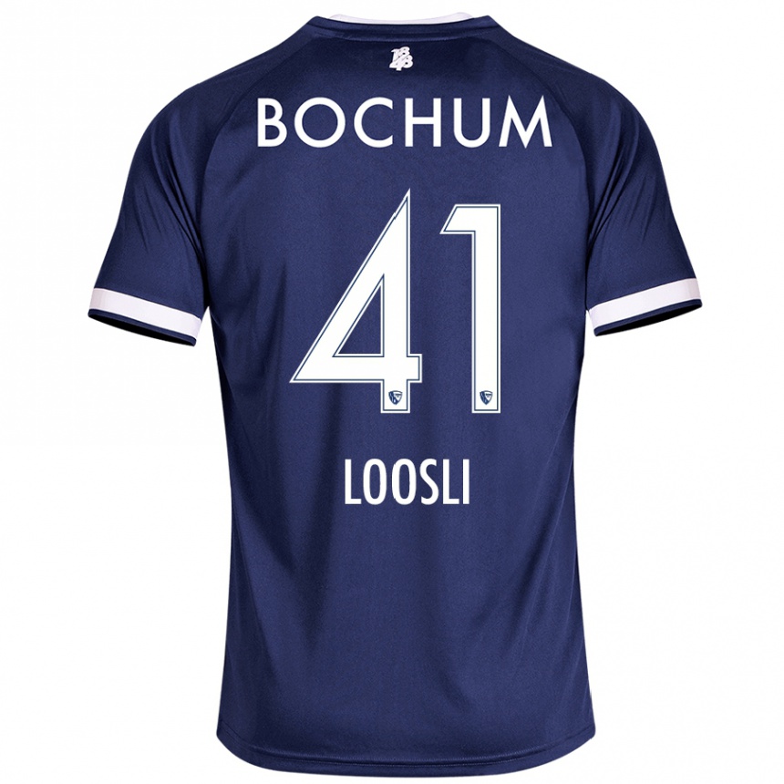 Kids Football Noah Loosli #41 Dark Blue Home Jersey 2024/25 T-Shirt Australia