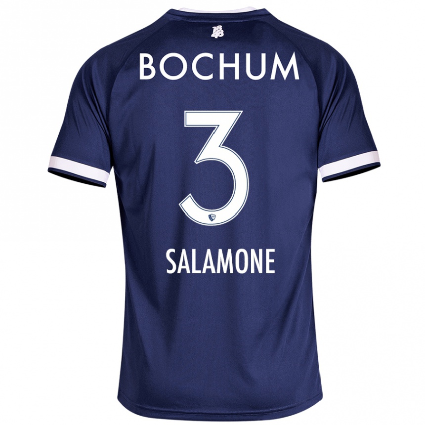 Kids Football Elia-Giona Salamone #3 Dark Blue Home Jersey 2024/25 T-Shirt Australia