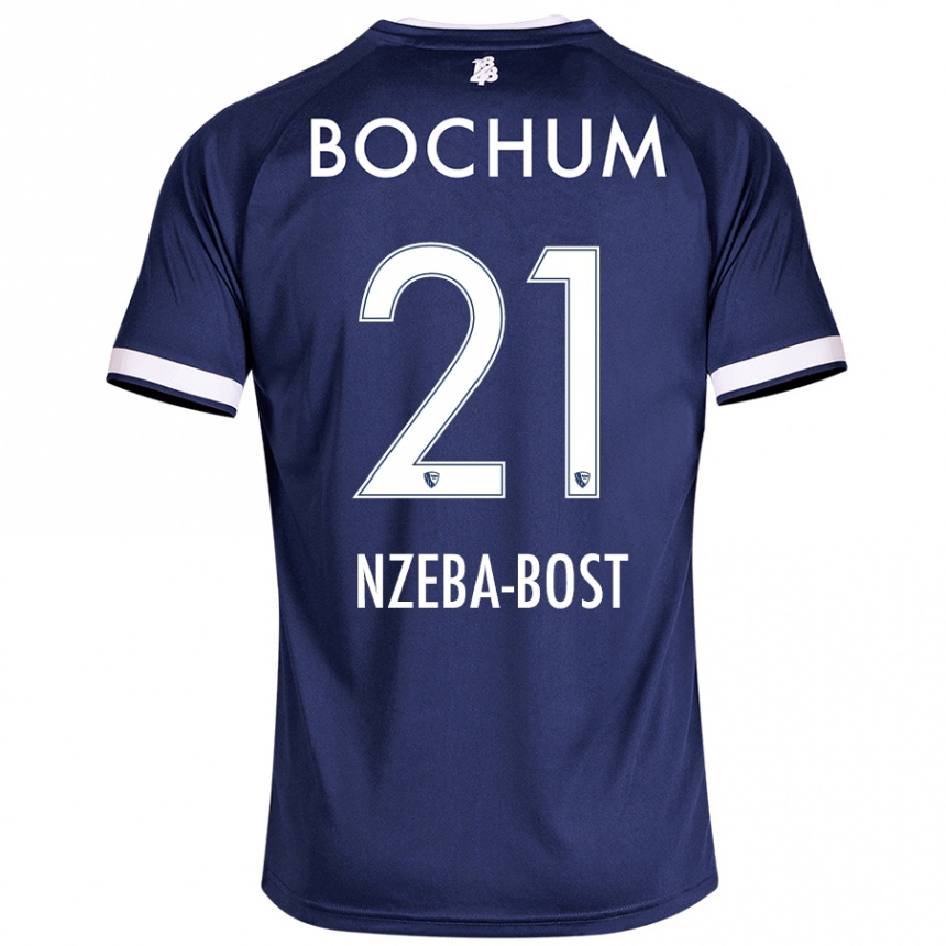 Kids Football Jan Nzeba-Bost #21 Dark Blue Home Jersey 2024/25 T-Shirt Australia