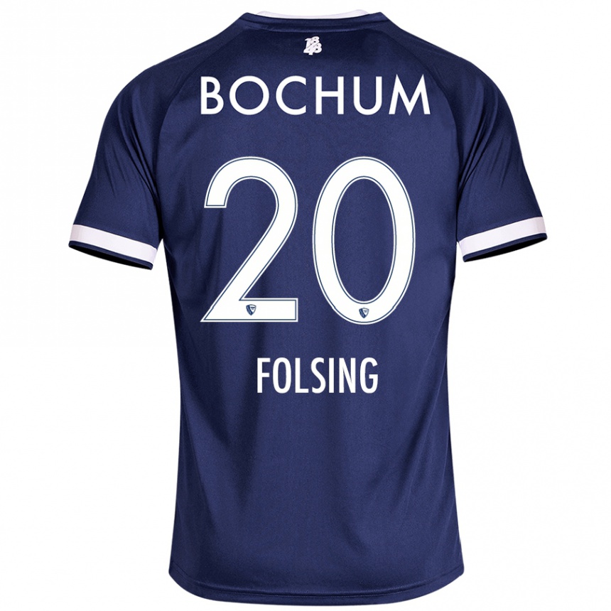 Kids Football Amelie Fölsing #20 Dark Blue Home Jersey 2024/25 T-Shirt Australia