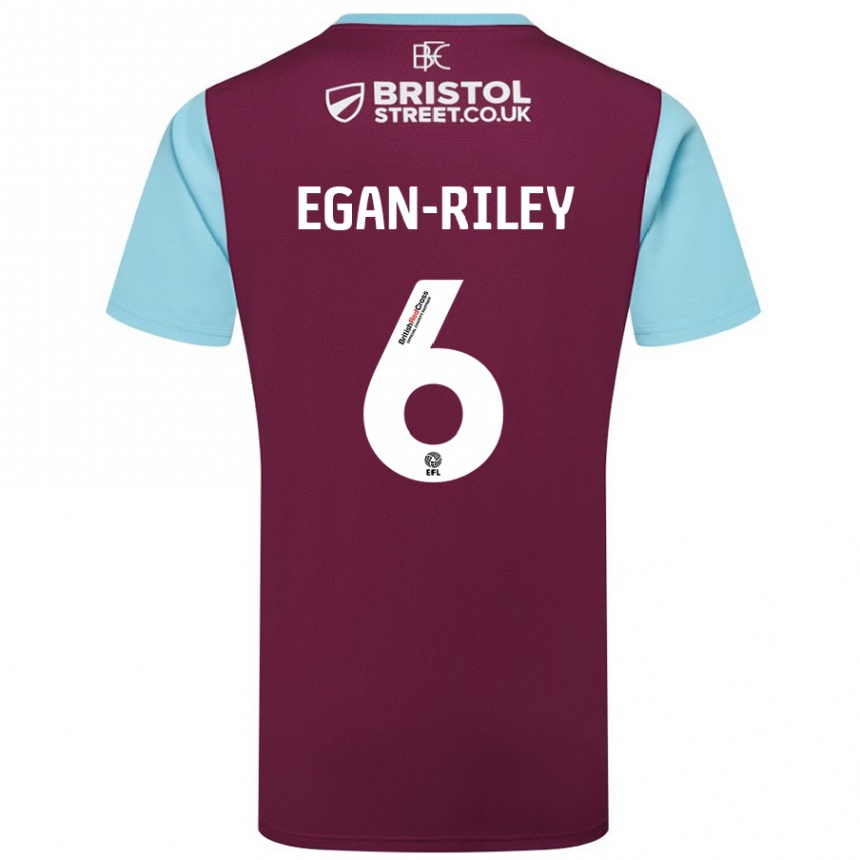 Kids Football Cj Egan-Riley #6 Burgundy Sky Blue Home Jersey 2024/25 T-Shirt Australia