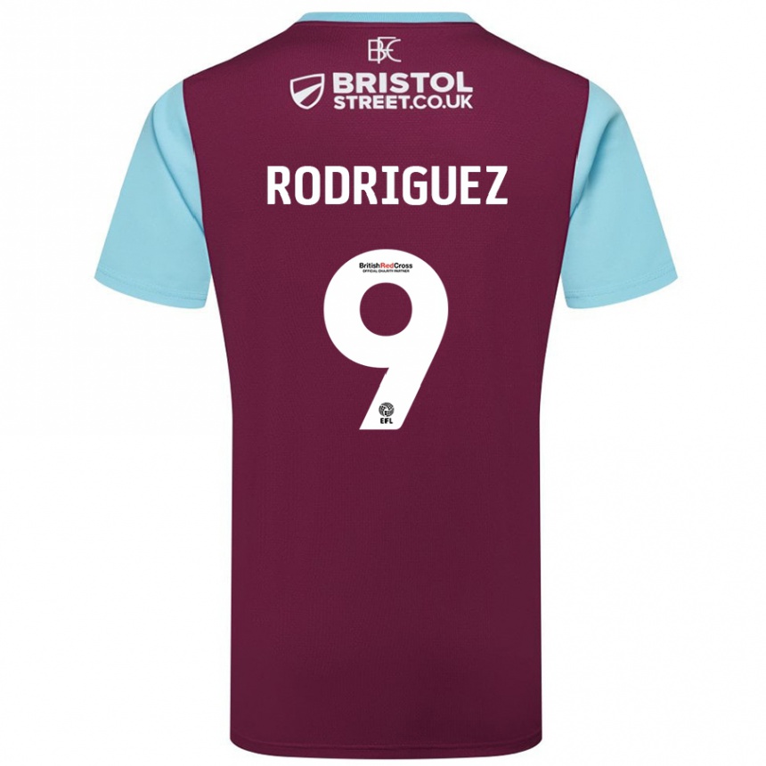 Kids Football Jay Rodríguez #9 Burgundy Sky Blue Home Jersey 2024/25 T-Shirt Australia