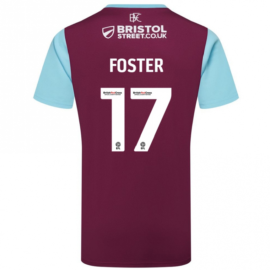 Kids Football Lyle Foster #17 Burgundy Sky Blue Home Jersey 2024/25 T-Shirt Australia