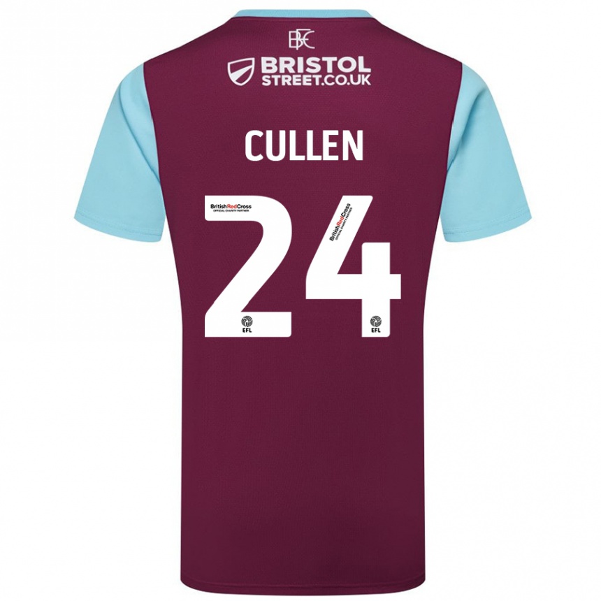 Kids Football Josh Cullen #24 Burgundy Sky Blue Home Jersey 2024/25 T-Shirt Australia