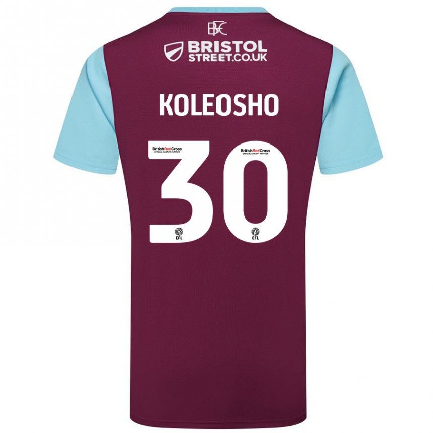 Kids Football Luca Koleosho #30 Burgundy Sky Blue Home Jersey 2024/25 T-Shirt Australia