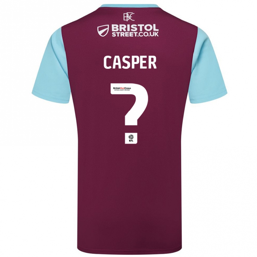 Kids Football Charlie Casper #0 Burgundy Sky Blue Home Jersey 2024/25 T-Shirt Australia