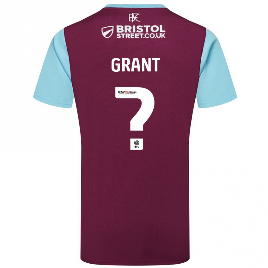 Kids Football Bradley Grant #0 Burgundy Sky Blue Home Jersey 2024/25 T-Shirt Australia