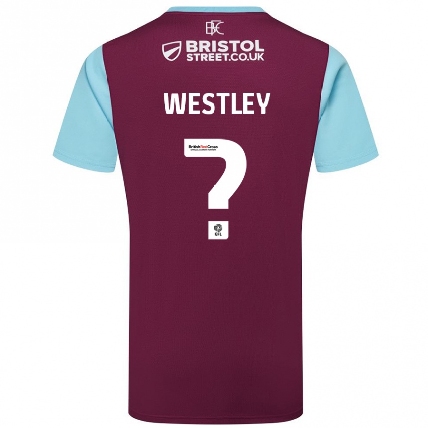 Kids Football Joe Westley #0 Burgundy Sky Blue Home Jersey 2024/25 T-Shirt Australia