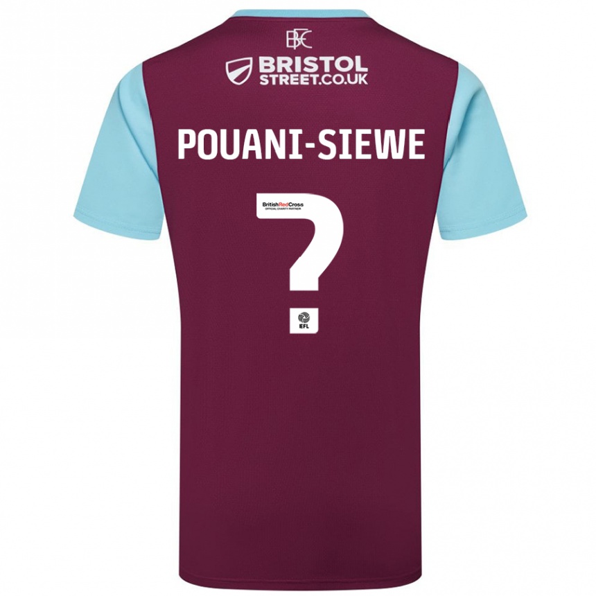 Kids Football Brandon Pouani-Siewe #0 Burgundy Sky Blue Home Jersey 2024/25 T-Shirt Australia