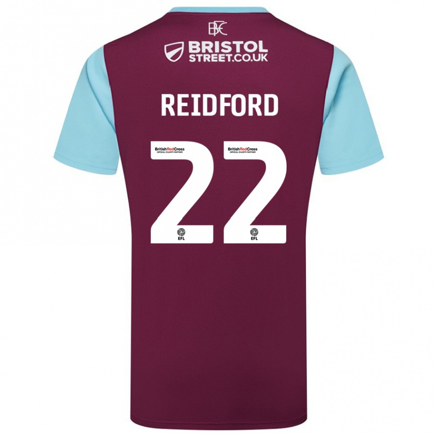 Kids Football Isabella Reidford #22 Burgundy Sky Blue Home Jersey 2024/25 T-Shirt Australia