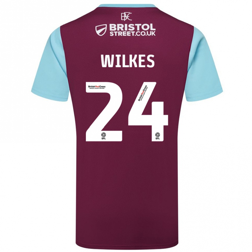 Kids Football Tilly Wilkes #24 Burgundy Sky Blue Home Jersey 2024/25 T-Shirt Australia