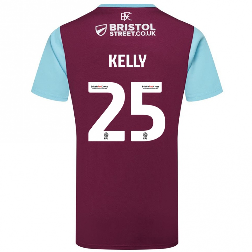 Kids Football Aimee Kelly #25 Burgundy Sky Blue Home Jersey 2024/25 T-Shirt Australia