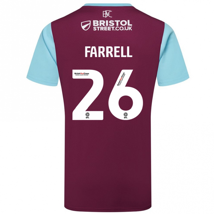 Kids Football Lucy Farrell #26 Burgundy Sky Blue Home Jersey 2024/25 T-Shirt Australia