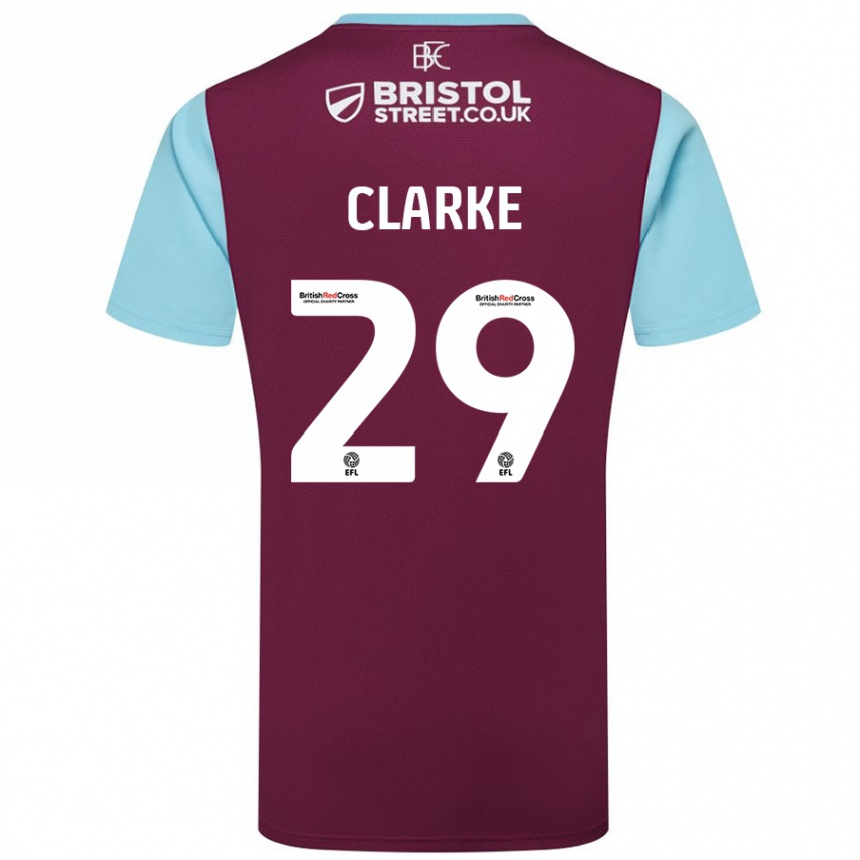 Kids Football Abby Clarke #29 Burgundy Sky Blue Home Jersey 2024/25 T-Shirt Australia