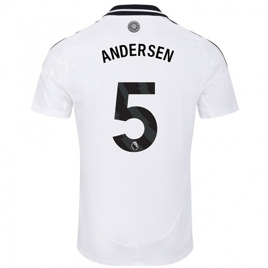 Kids Football Joachim Andersen #5 White Home Jersey 2024/25 T-Shirt Australia