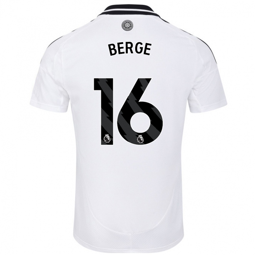 Kids Football Sander Berge #16 White Home Jersey 2024/25 T-Shirt Australia