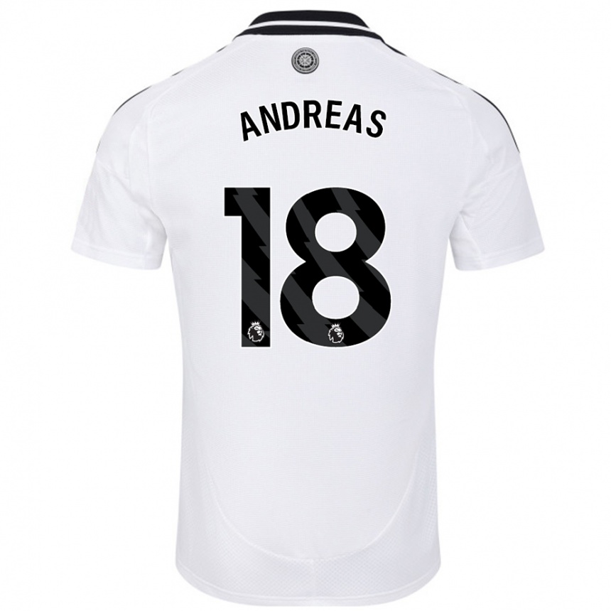 Kids Football Andreas Pereira #18 White Home Jersey 2024/25 T-Shirt Australia